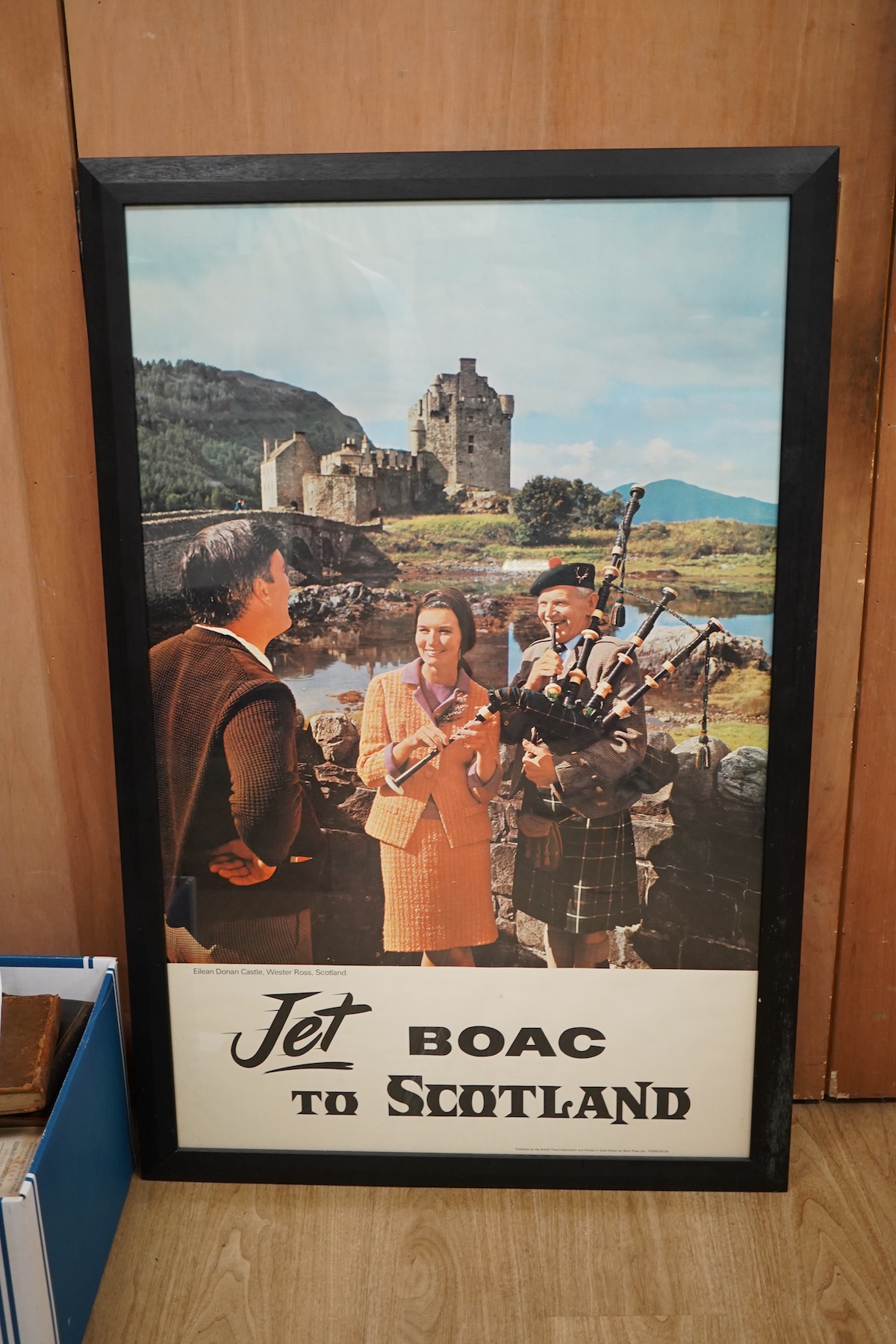 Two vintage travel posters comprising Jet BOAC to Scotland and Irish International Airlines Aer Lingus, framed, largest 100 x 62cm